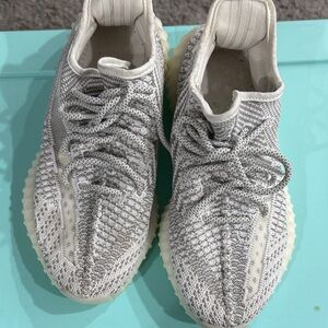 Light Gray Knit Sneakers with Cream Sole